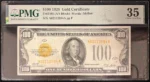 1928 $100 Gold Certificate PMG VF35 minor ink