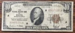 1929 Ten Dollar Bill $10 National Currency - Boston Massachusetts #75707