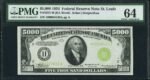 FR. 2221-H 1934 $5,000 FRN FEDERAL RESERVE NOTE PMG CHOICE UNCIRCULATED-64